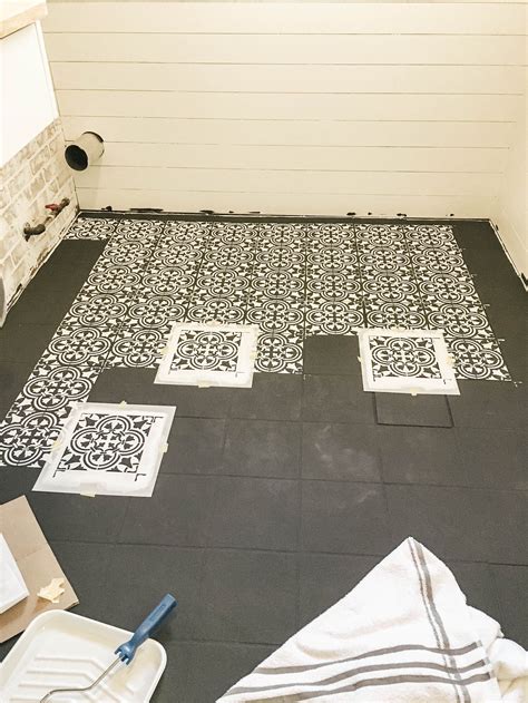 DIY Stencil Painted Tile Floors - Beauty For Ashes | Painting tile ...