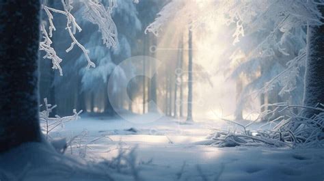 Beautiful Snowy Forest Landscape stock photo | Creative Fabrica