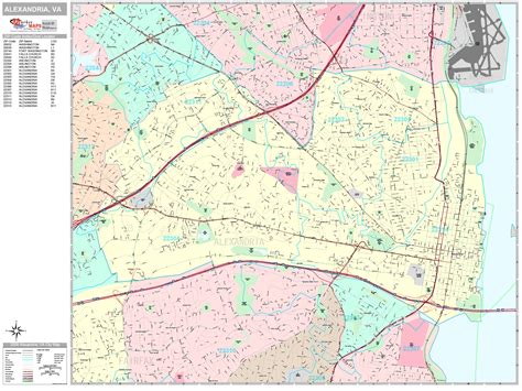 Alexandria Virginia Wall Map (Premium Style) by MarketMAPS - MapSales