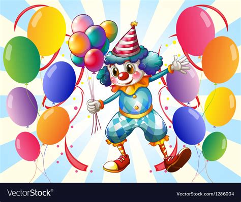 A group of balloons with circus clown Royalty Free Vector