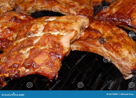 Barbecue Spare Ribs on a Grill Stock Image - Image of color, fast: 8679889