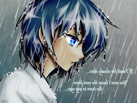 Sad Anime Boy Crying In The Rain Drawing Gallery Sad, fanart anime ...