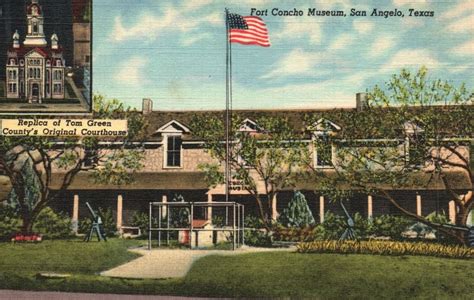 Vintage Postcard 1930s Fort Concho Museum Building San Angelo Texas TX ...