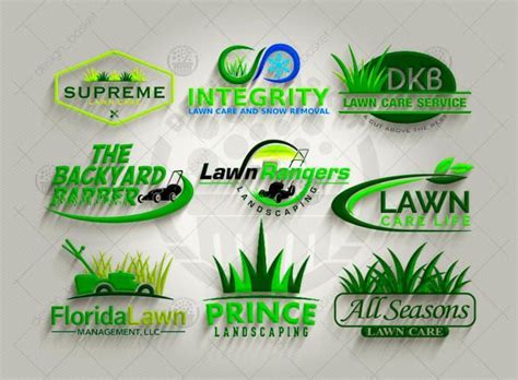 Lawn Care Logo Design Services - Green & White Logos for Landscape ...