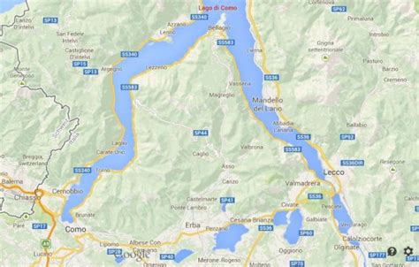 Lake Como on Map Italy