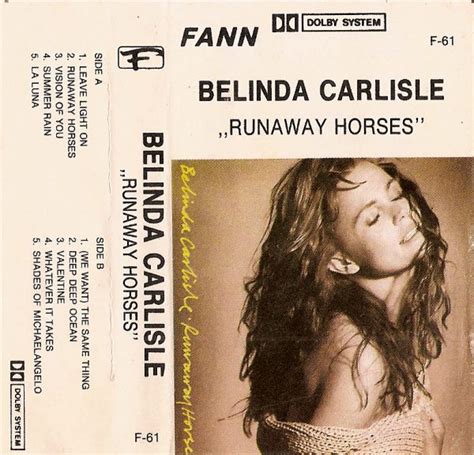 Belinda Carlisle – Runaway Horses (Cassette) - Discogs