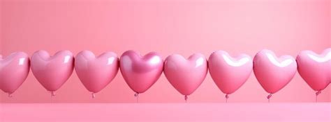 Premium AI Image | pink heart shaped balloons on a pink background