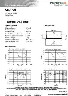 CR2477N.IB datasheet - raquo; raquo; raquo; raquo; Coin Cell Batteries