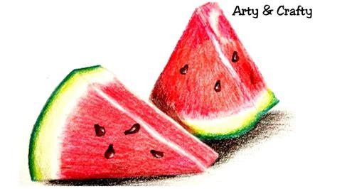 Realistic Pencil Drawing Realistic Watermelon Drawing See more ideas ...