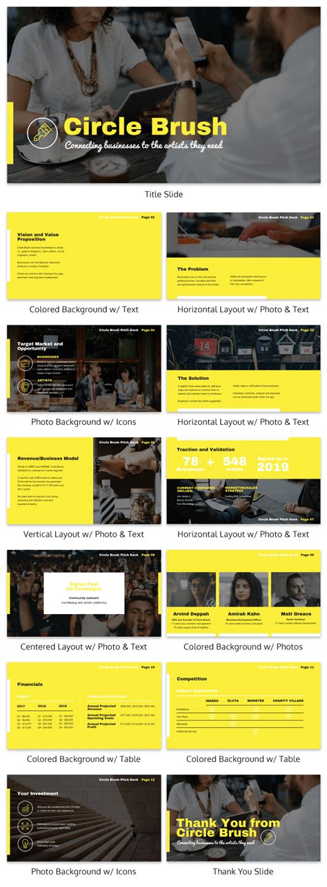 Yellow Startup Pitch Deck Presentation Template - Venngage