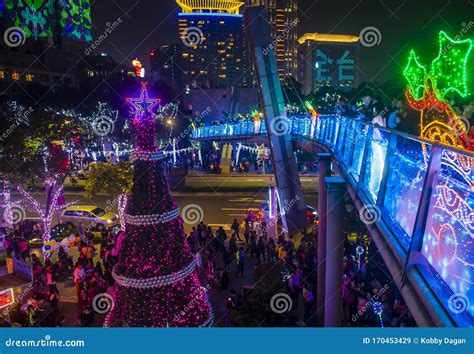 Taipei Taiwan Christmas Lights Editorial Stock Image - Image of ...