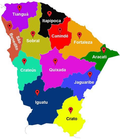 Mapa Do Ceara Com Nomes Das Cidades