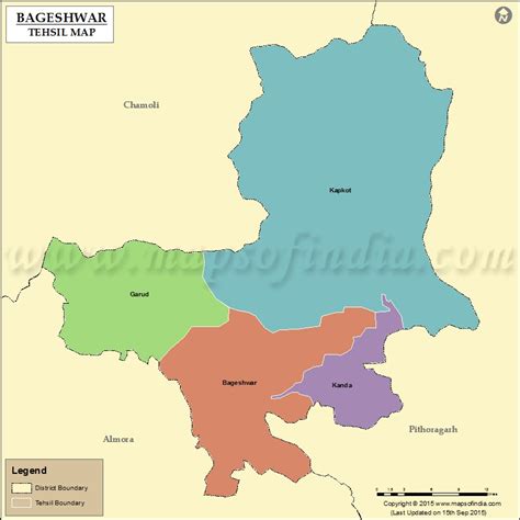 Bageshwar Tehsil Map, Bageshwar Tehsils