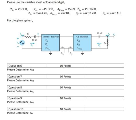 Solved Please use the variable sheet uploaded and get, | Chegg.com