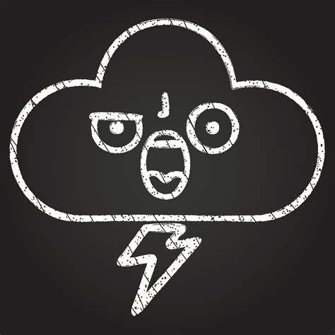 Lightning Cloud Chalk Drawing 13112596 Vector Art at Vecteezy