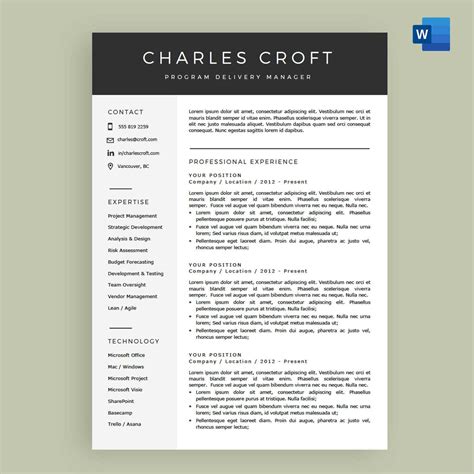 45 Free Modern Resume / Cv Templates – Minimalist, Simple pertaining to ...