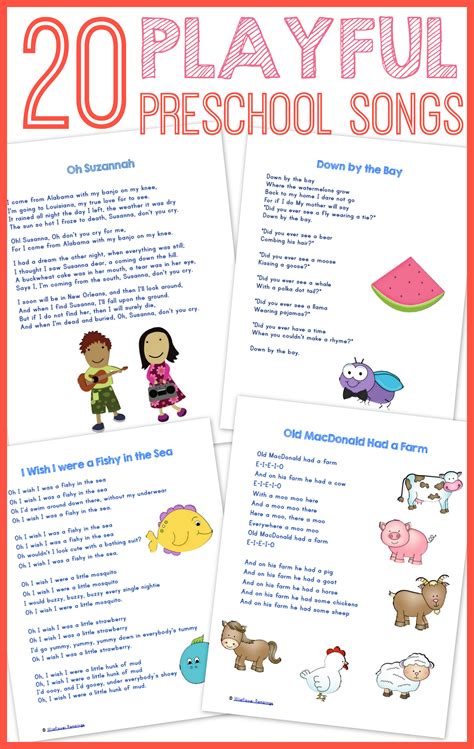 20 Best Preschool Songs {free printable!} - Wildflower Ramblings