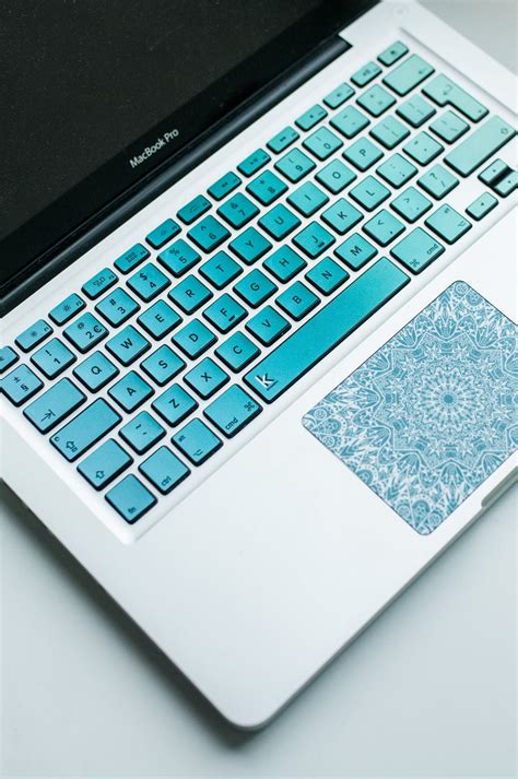 Metallic Blue Green Ombre Macbook Keyboard Stickers | Keyshorts