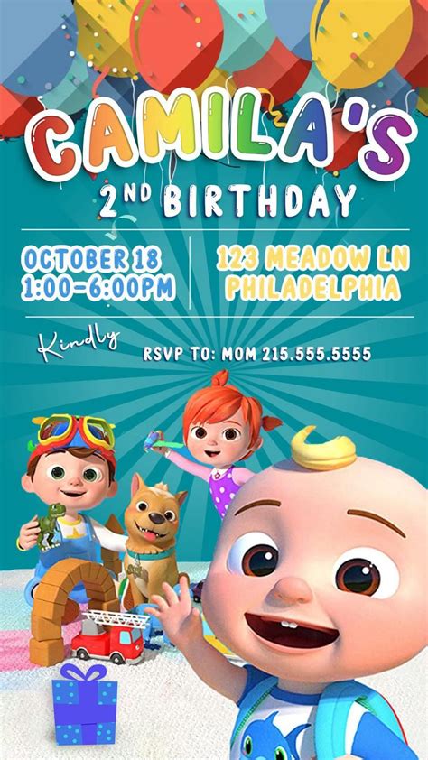 Cocomelon Birthday Invitation Template Free