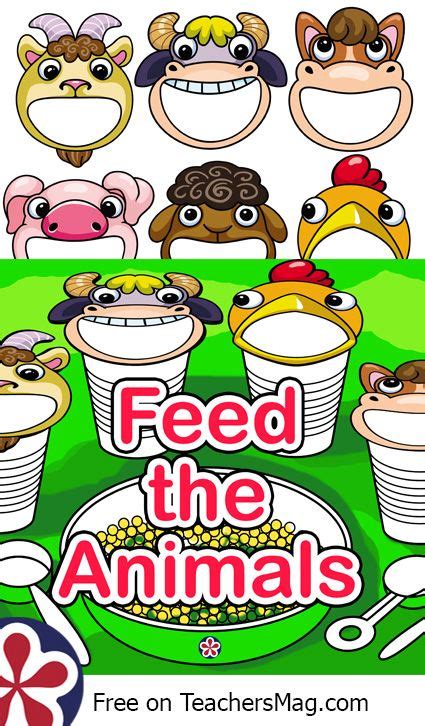 Template Farm Animals for Feeding | Farm animals preschool, Farm ...