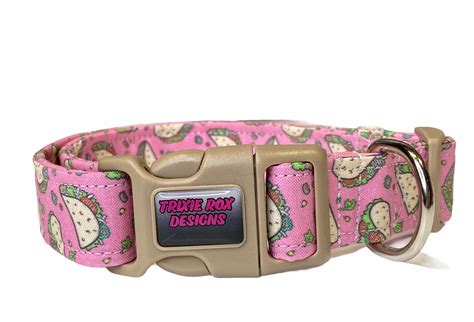 Taco dog collar, dog collar, food dog collar, pink taco, dog collar ...