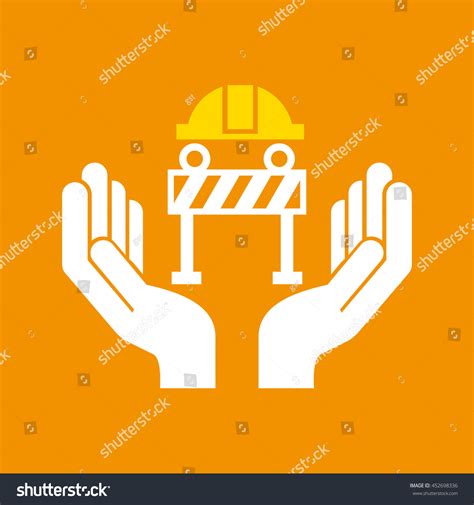 Construction Helmet Construction Sign Vector Illustration Stock Vector ...