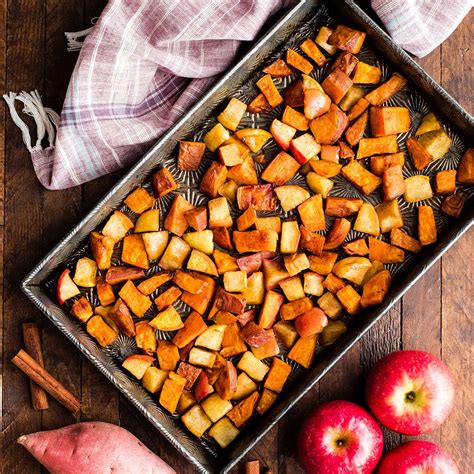 This Cinnamon Roasted Sweet Potatoes and Apples Recipe is a healthy and ...