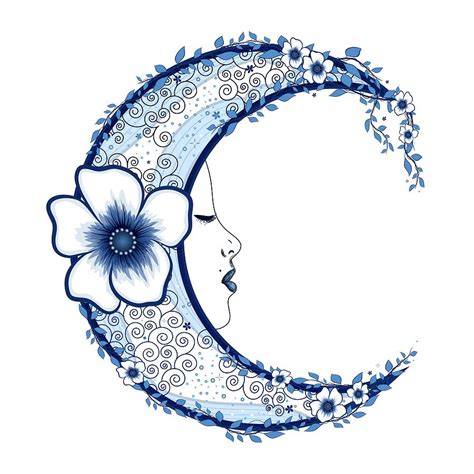 Crescent Flower Moon Digital Art by Serena King | Fine Art America