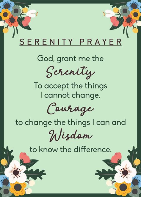 Free Printable Serenity Prayer - Printable Calendars AT A GLANCE