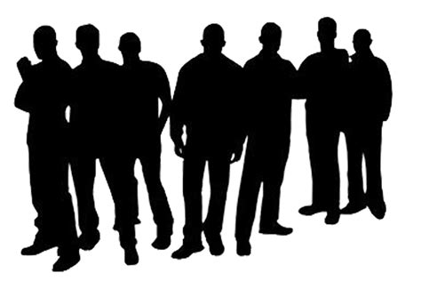 Group Of Men Black And White Clipart