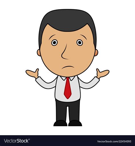 Cartoon confused businessman Royalty Free Vector Image