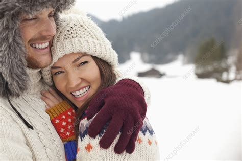 Happy couple hugging - Stock Image - F014/0389 - Science Photo Library