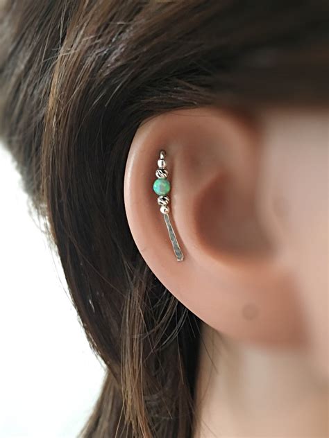 Ear Climber Earrings Opal Helix Earring Sterling Silver Ear - Etsy