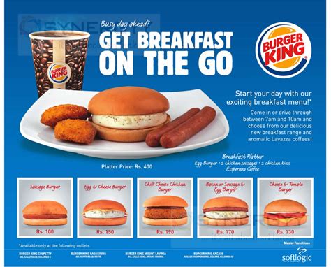 Burger Kings Breakfast Menu – Update List – SynergyY