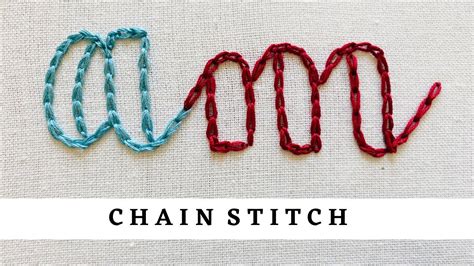 Chain Stitch | Lettering Tutorial | Afeei | Embroidery By Afeei - YouTube