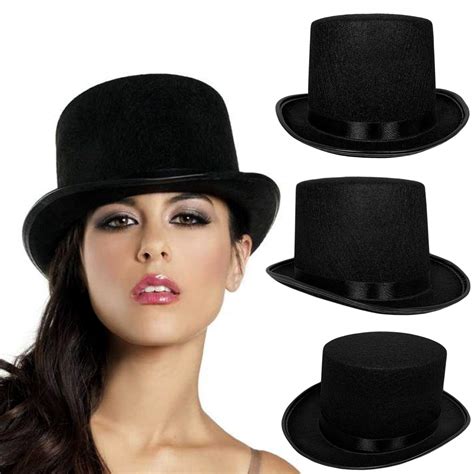 Buy Top Hat Black Felt | One Size Magician Hat Costume | DIY Steampunk ...