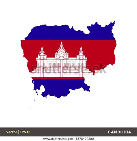 Cambodia Asia Countries Map Flag Icon Stock Vector (Royalty Free ...