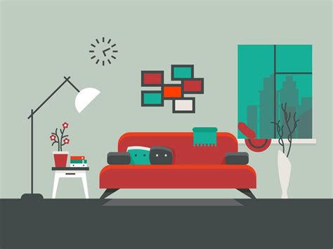 Home interior of living room vector illustration By Microvector ...