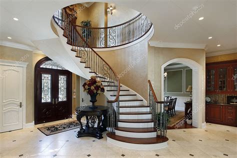 Foyer with spiral staircase Stock Photo by ©lmphot 8657489