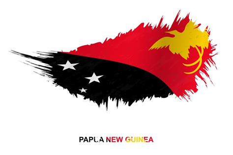 Flag of Papua New Guinea in grunge style with waving effect. 13398455 ...