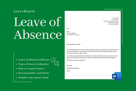 Employee Leave Of Absence Letter