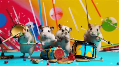 Premium AI Image | A group of hamsters playing a musical instrument ...