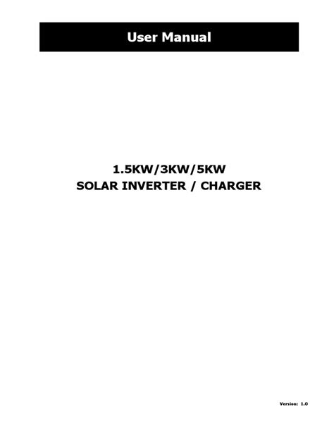 Voltronic Power Axpert VM III Manual | Battery Charger | Power Inverter