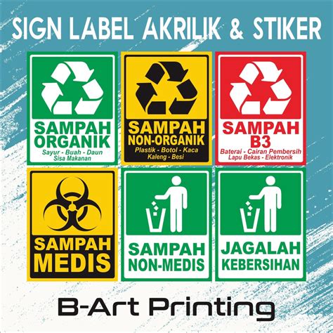 Jual LABEL SIGN AKRILIK Dan Sticker Tempat Sampah Organik Non Organik ...