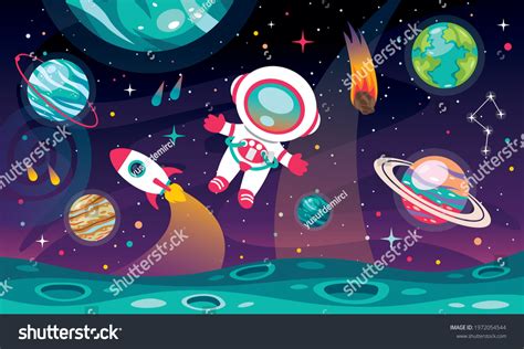 Hand Drawn Colorful Space Background Stock Vector (Royalty Free ...