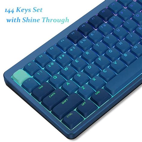 Custom Double Shot Slim PBT Keycap 144 Keys Low Profile Shine Through ...