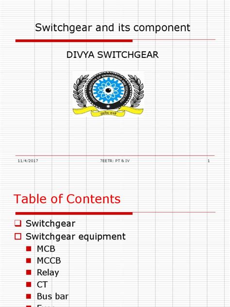 Switchgear and Its Components | PDF