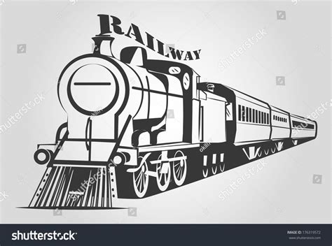 Train Outline Vector Stock Vector 176319572 - Shutterstock