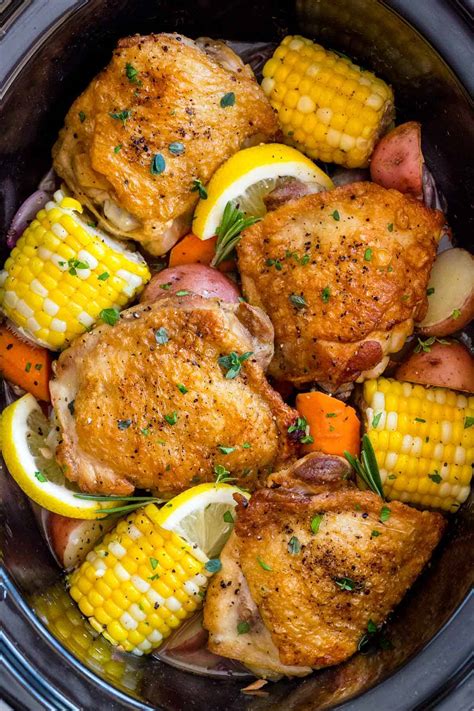 Slow Cooker Chicken Thighs with Vegetables - Jessica Gavin