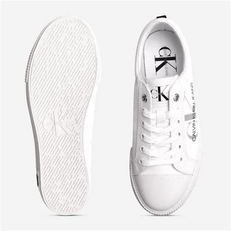 Calvin Klein All White Designer Womens Laceup CK Sneaker